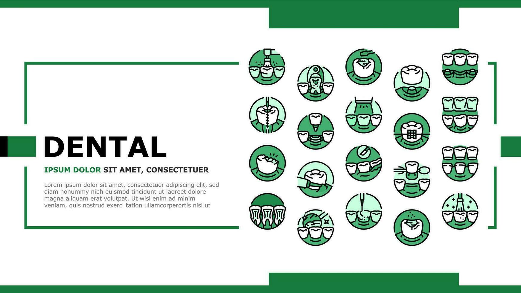 dental procedimiento clínica aterrizaje encabezamiento vector