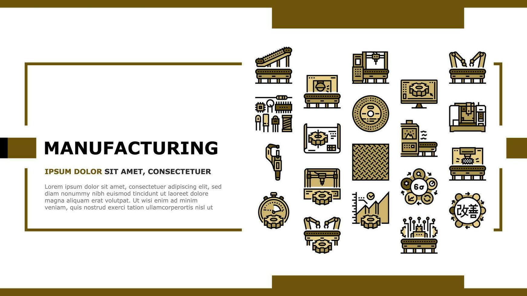 manufacturing industry factory landing header vector