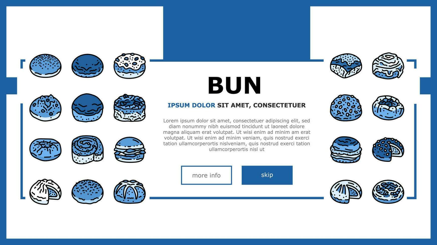 bun food meal bread landing header vector