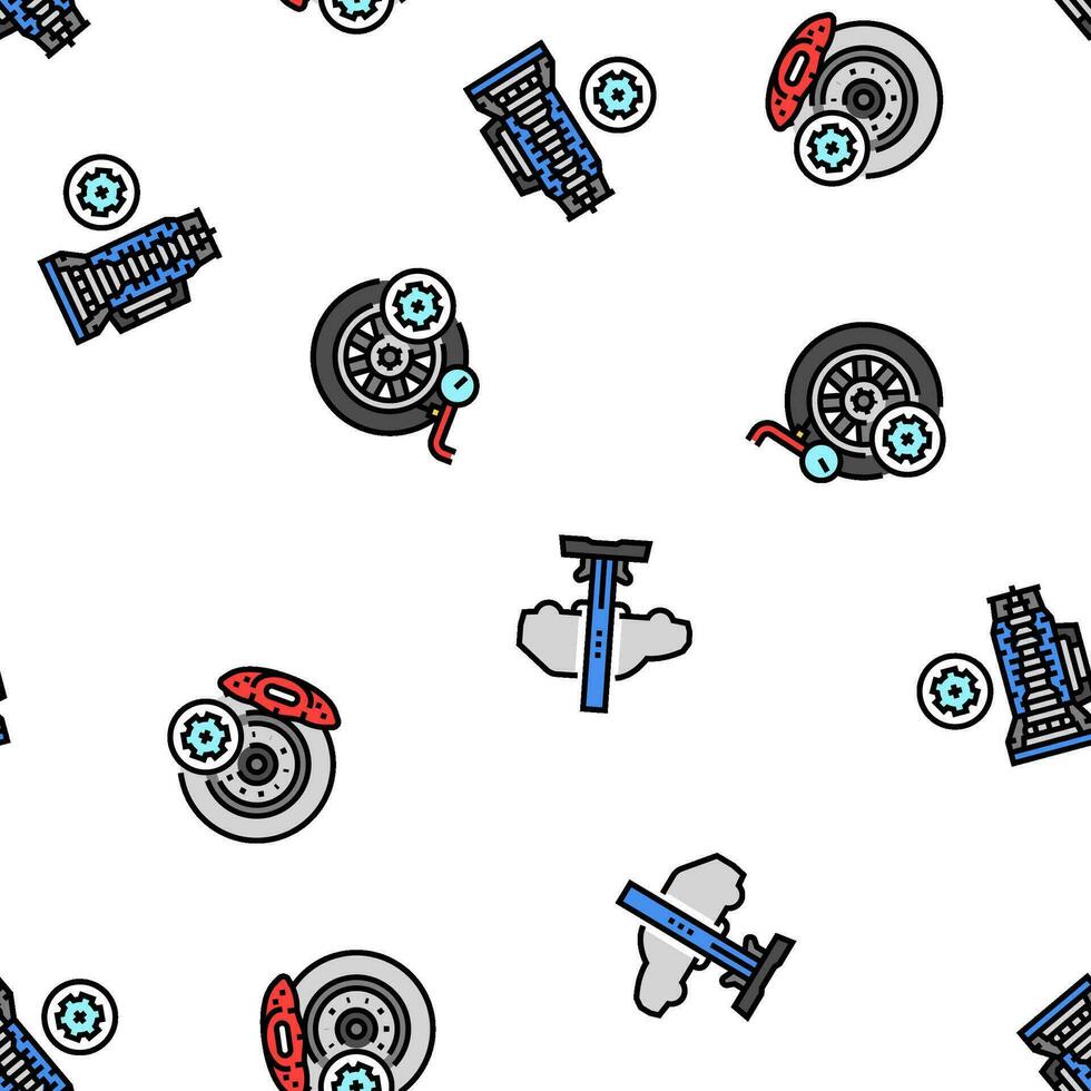 car mechanic repair service vector seamless pattern