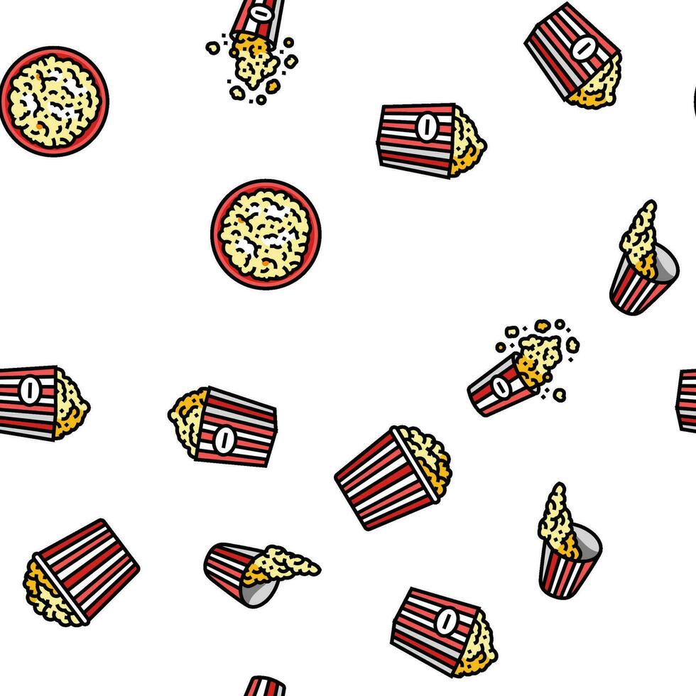 popcorn corn pop cinema vector seamless pattern