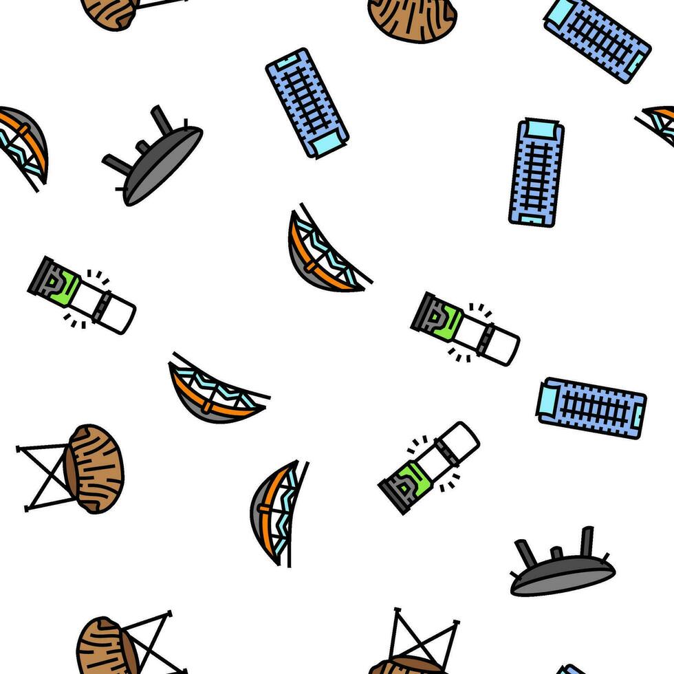 glamping tent nature luxury vector seamless pattern