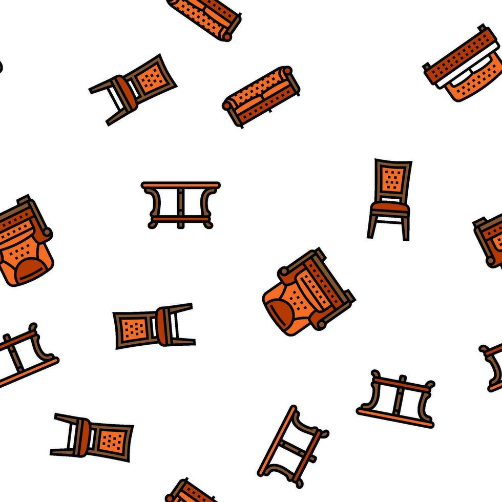 furniture luxury interior home vector seamless pattern