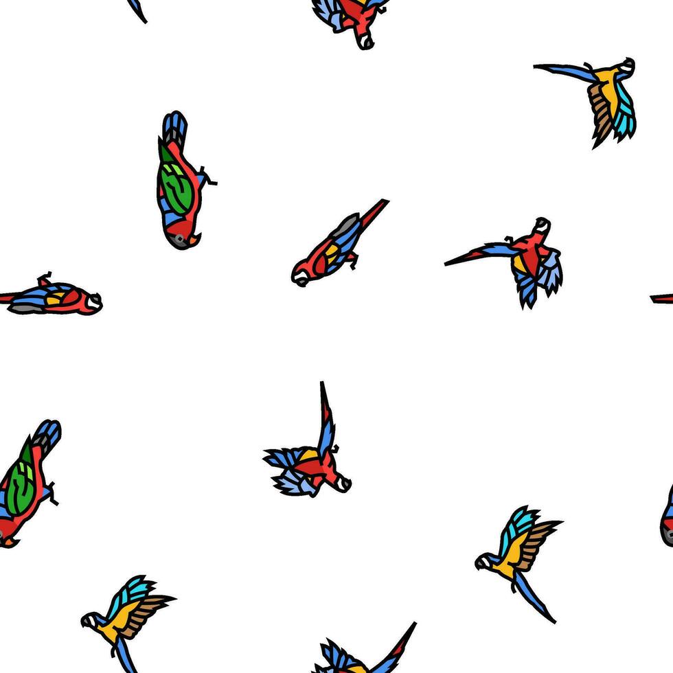 parrot bird blue animal tropical vector seamless pattern