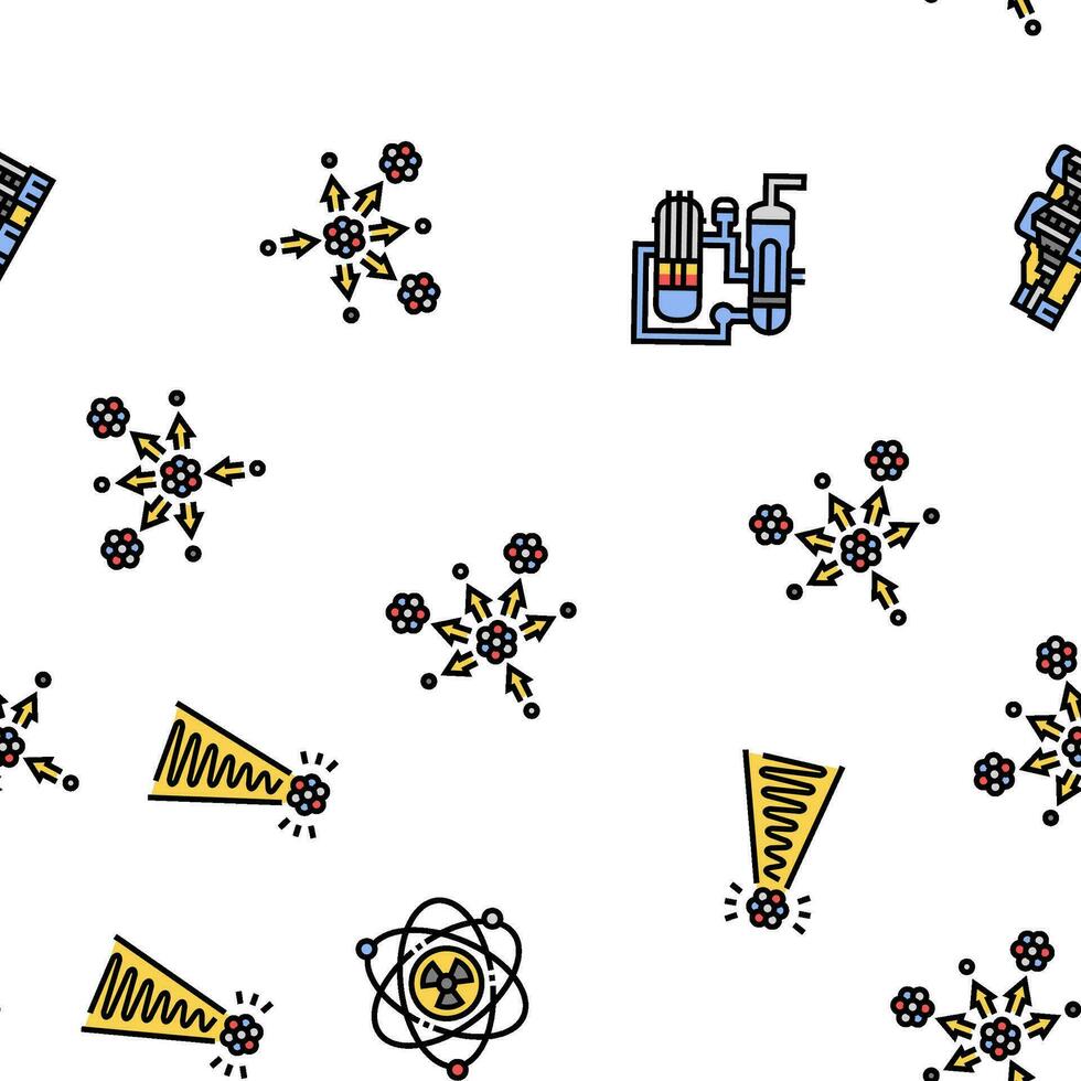 nuclear engineer energy power vector seamless pattern