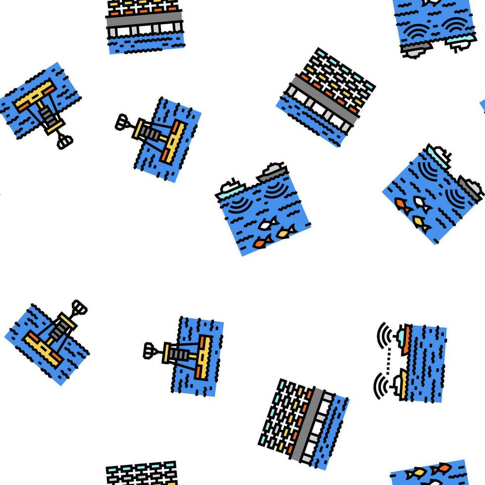 marine engineer boat mechanic vector seamless pattern
