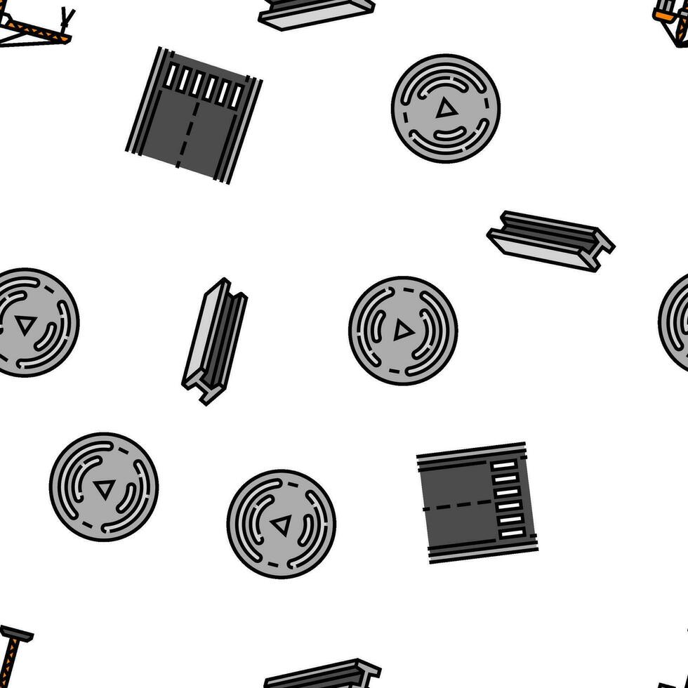 civil engineer industry building vector seamless pattern