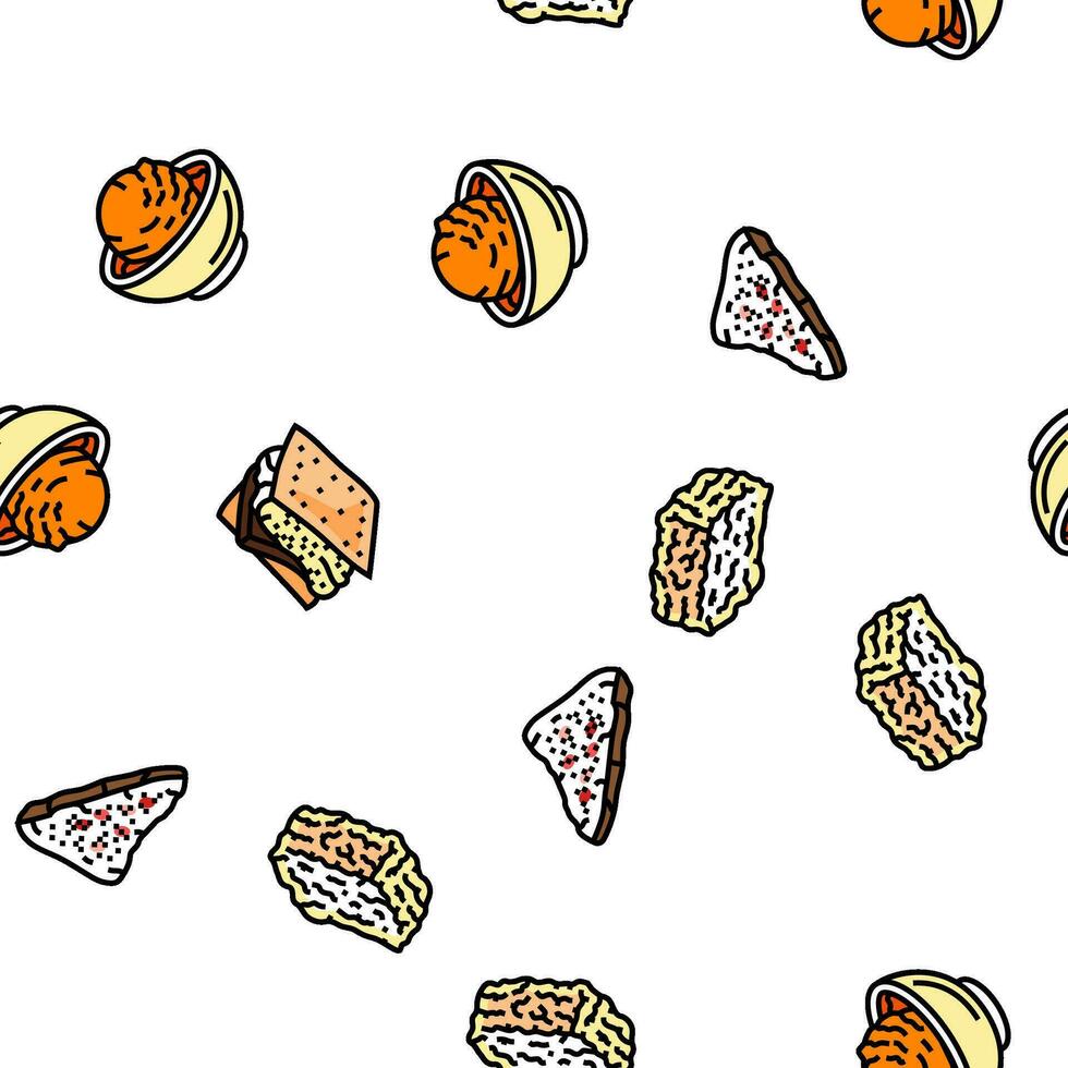 food dessert snack menu vector seamless pattern