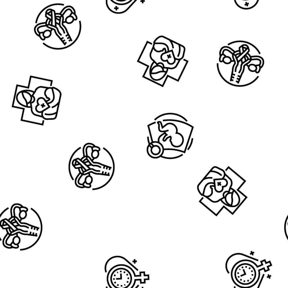 gynecologist doctor woman patient seamless pattern vector