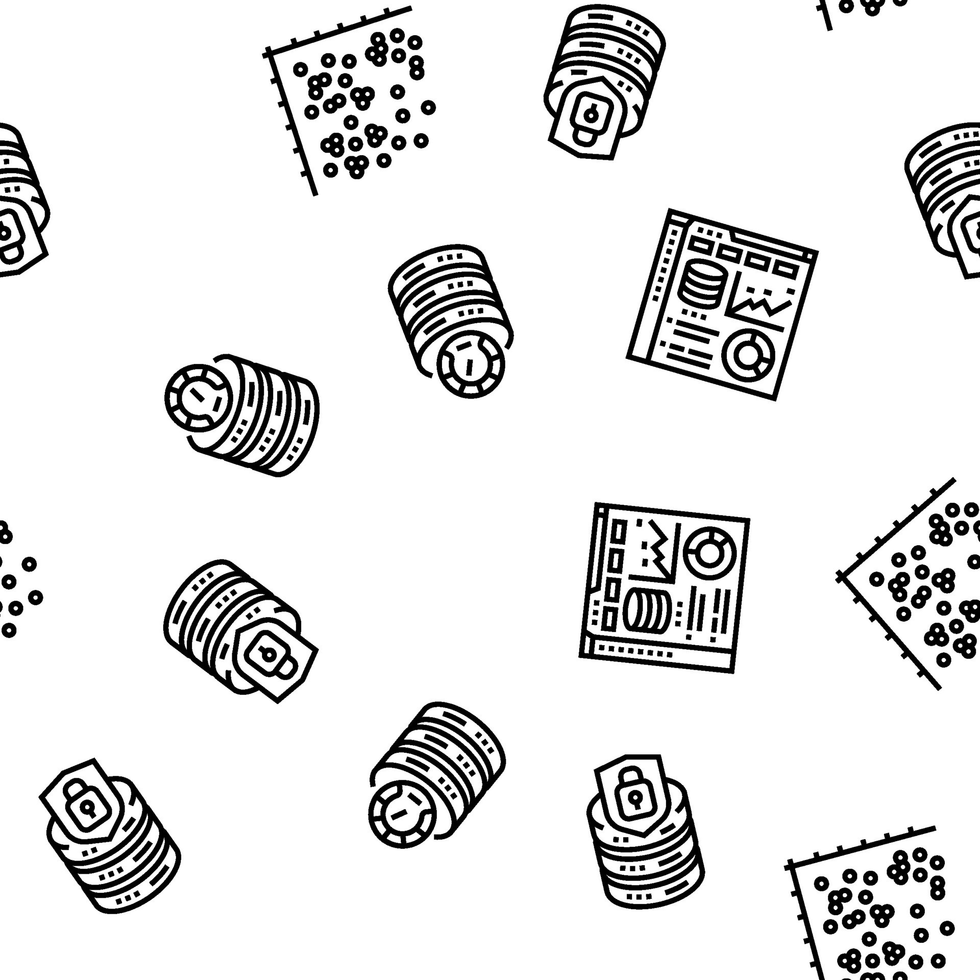 database administrator server seamless pattern vector 32516128 Vector ...