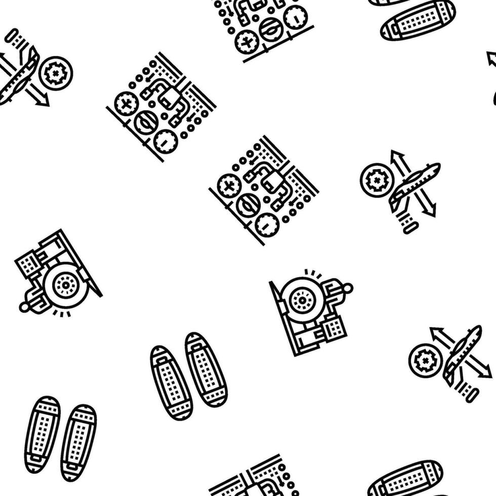 aircraft mechanic seamless pattern vector