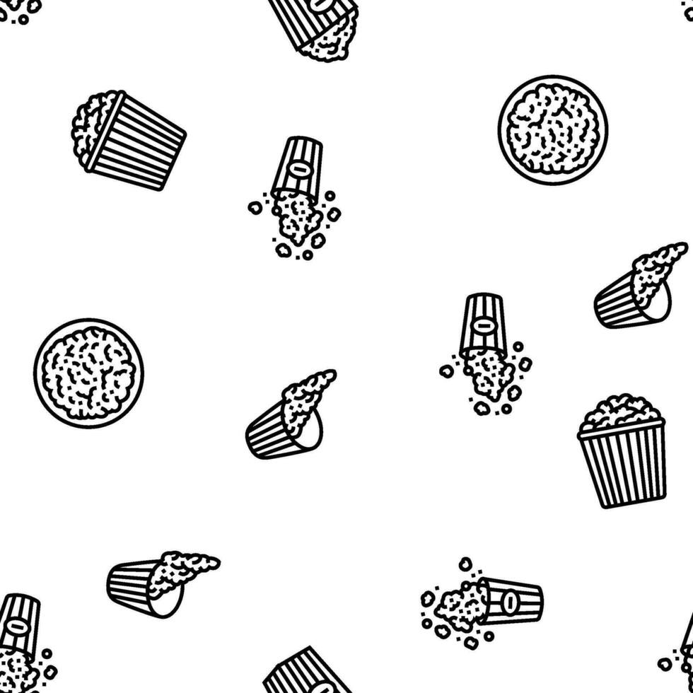 popcorn corn pop cinema vector seamless pattern