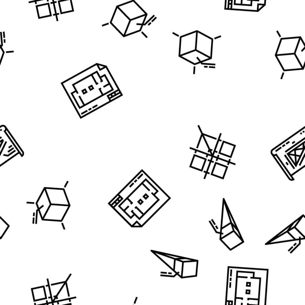 engineer construction architect vector seamless pattern