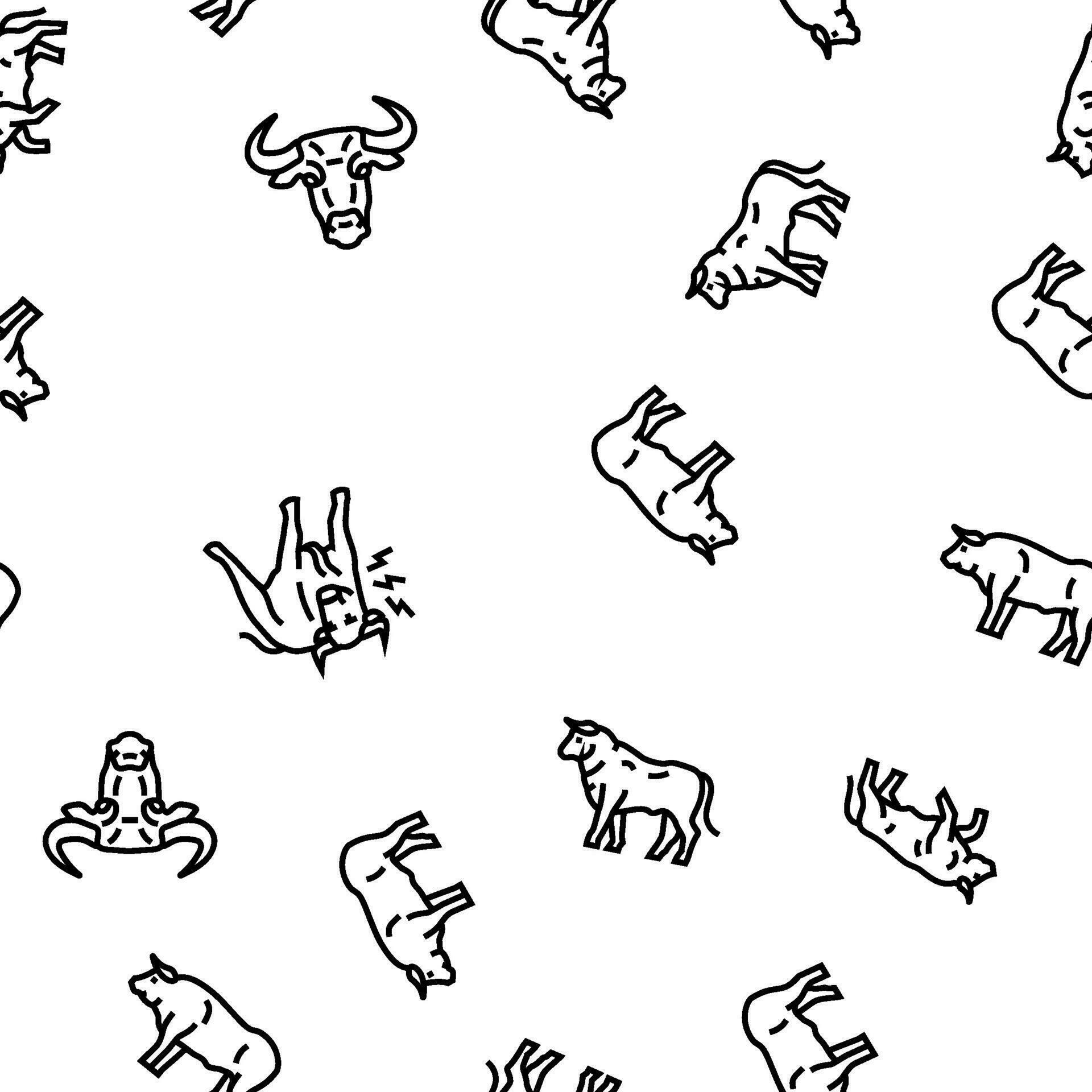 cow farm dairy cattle milk white vector seamless pattern 32516268