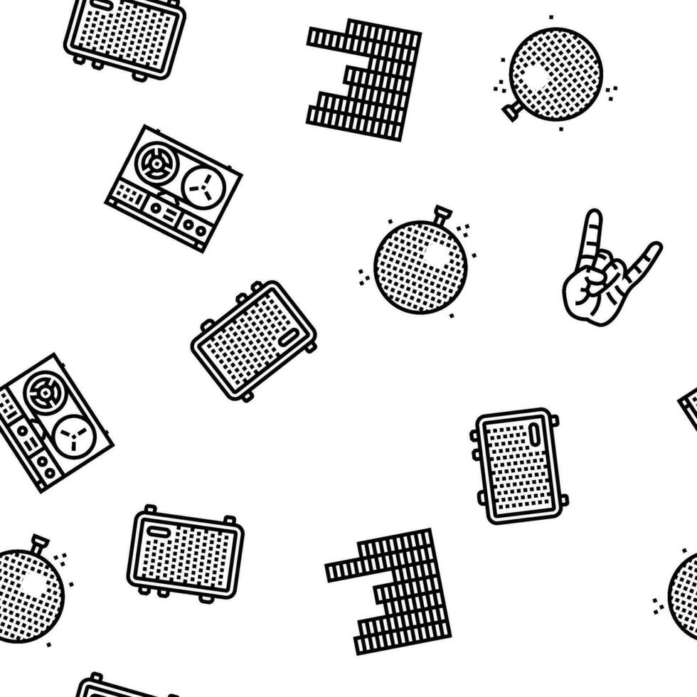 retro music vintage style vector seamless pattern