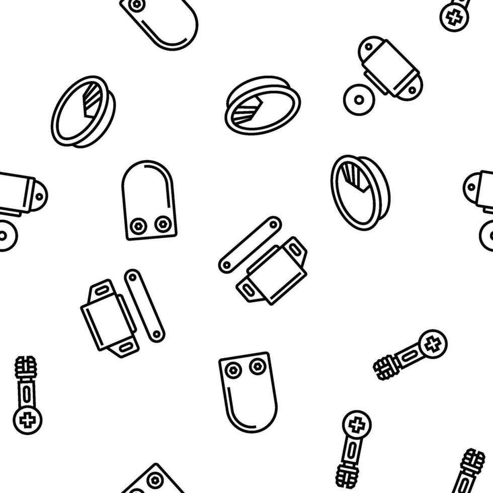 hardware furniture detail fitting vector seamless pattern