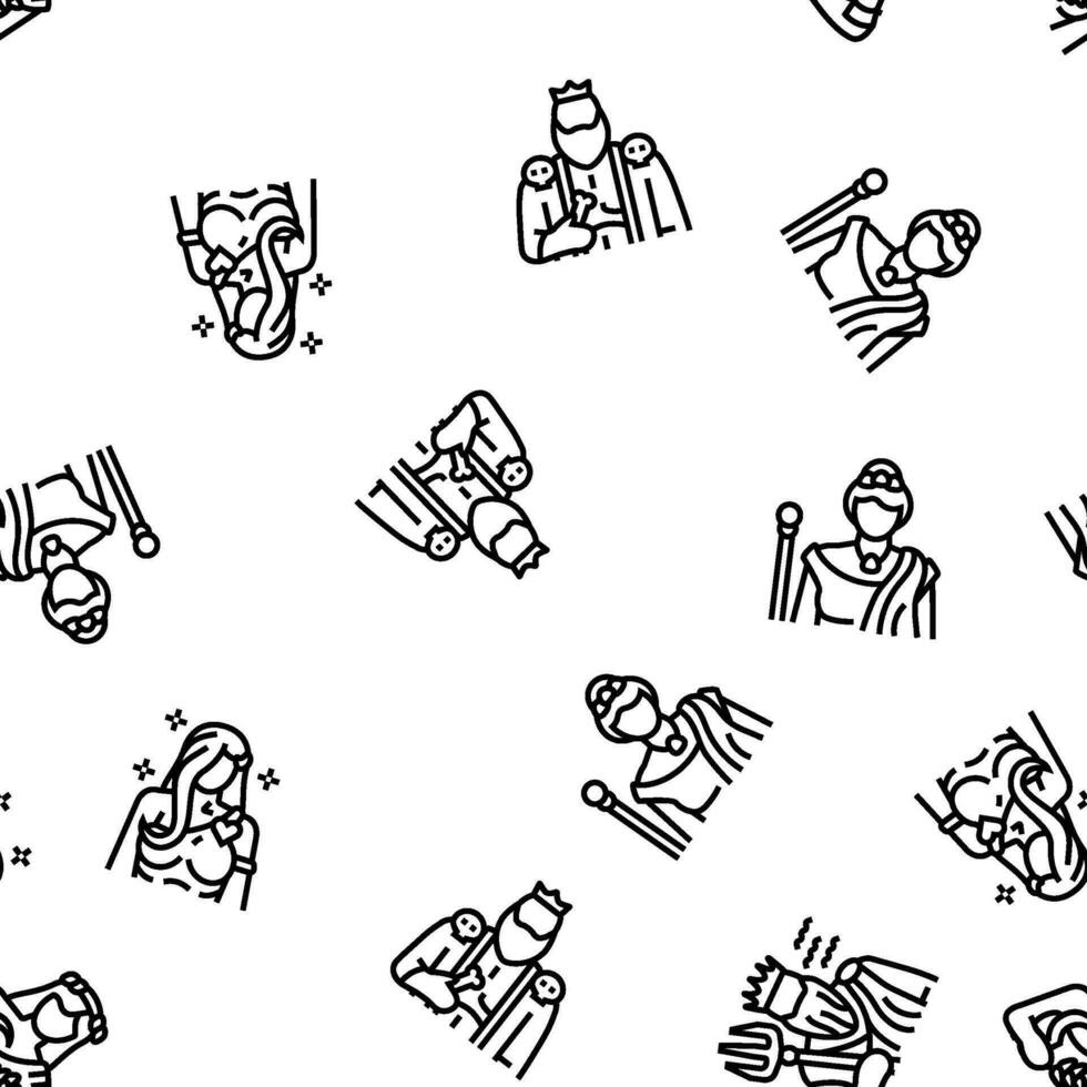 greek god mythology ancient vector seamless pattern