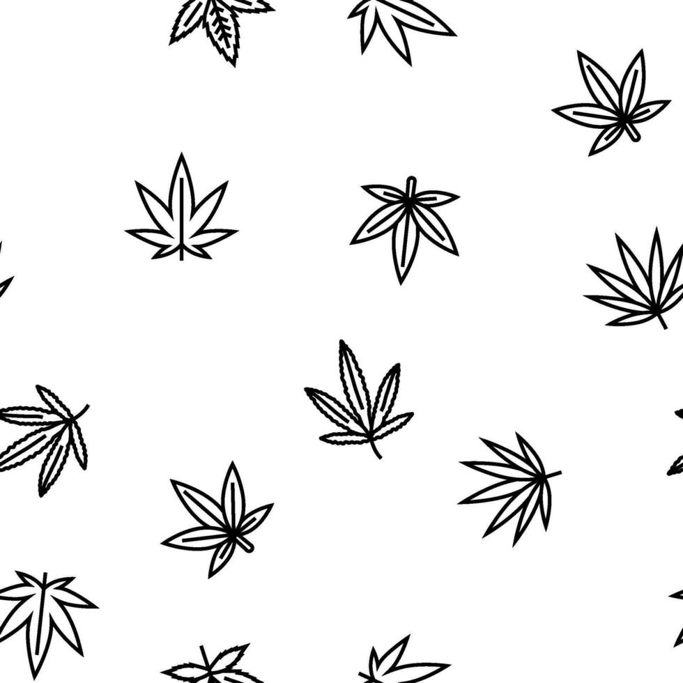 cannabis plant leaf weed hemp vector seamless pattern