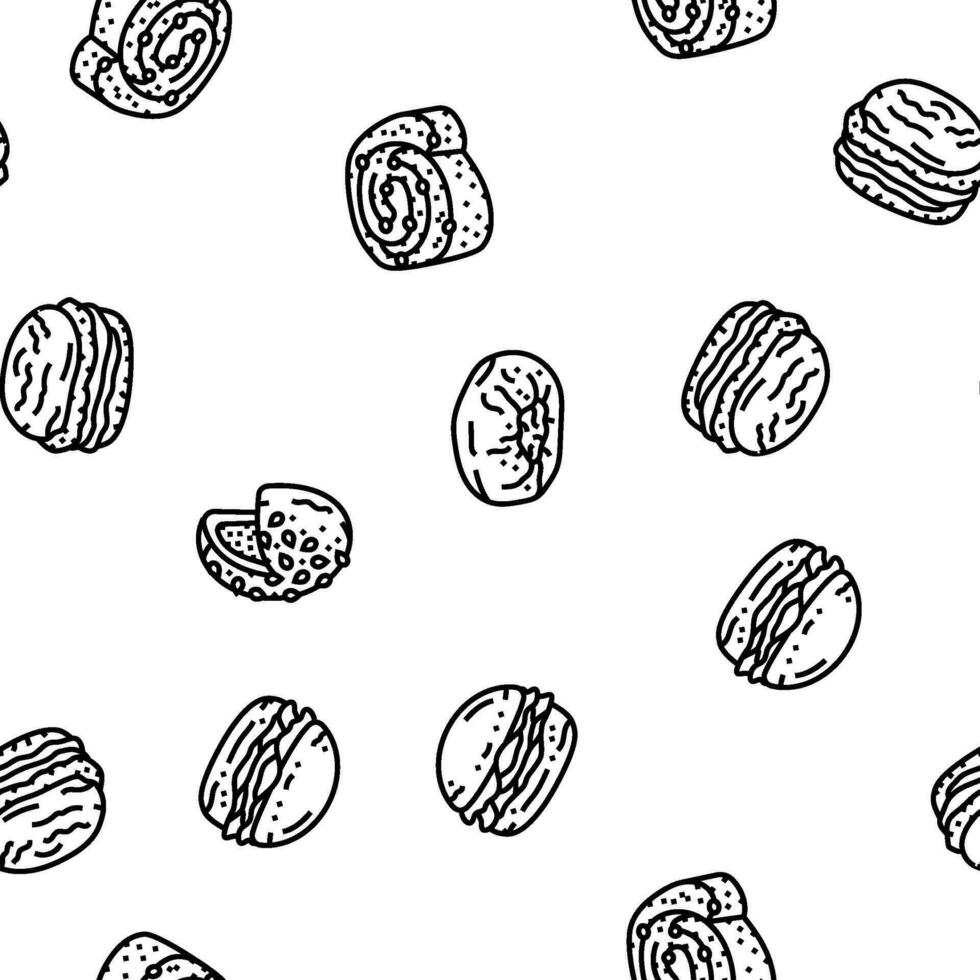 bun food meal bread vector seamless pattern