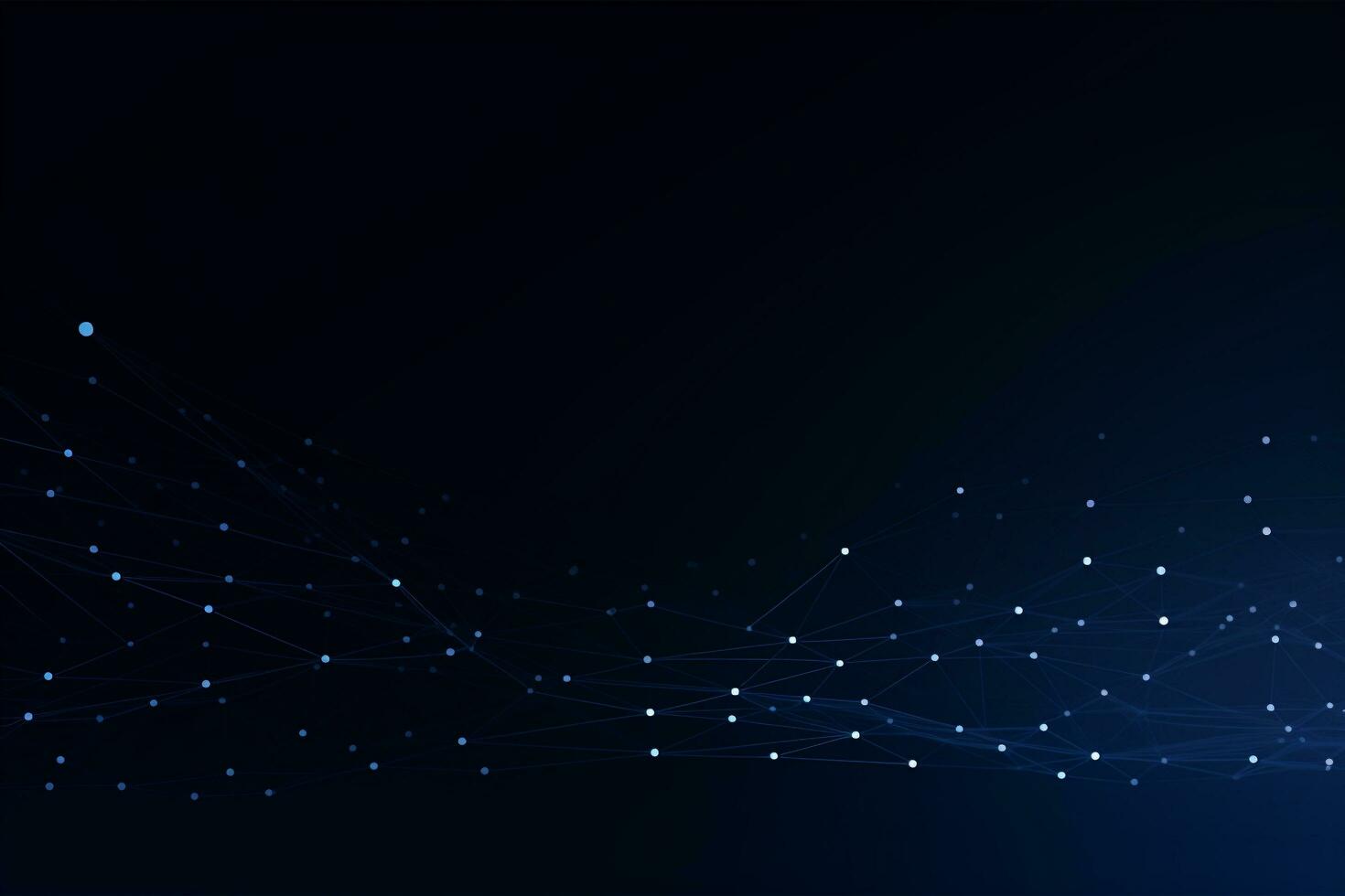 Dark blue geometric plexus abstract background with lines and dots, technology, tech, Generative AI photo