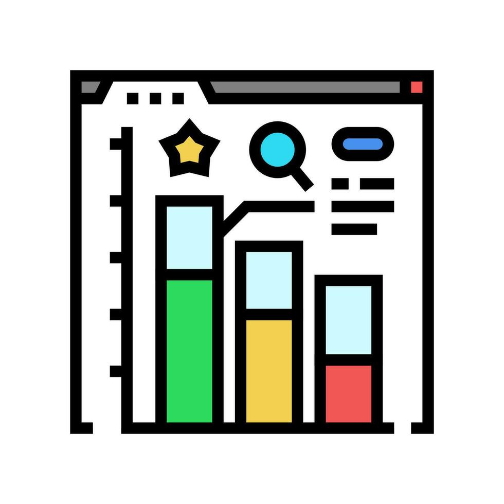 trend analysis social media color icon vector illustration