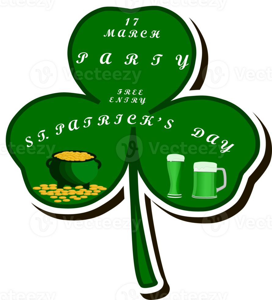 Beautiful illustration on theme of celebrating annual holiday St. Patrick's Day png