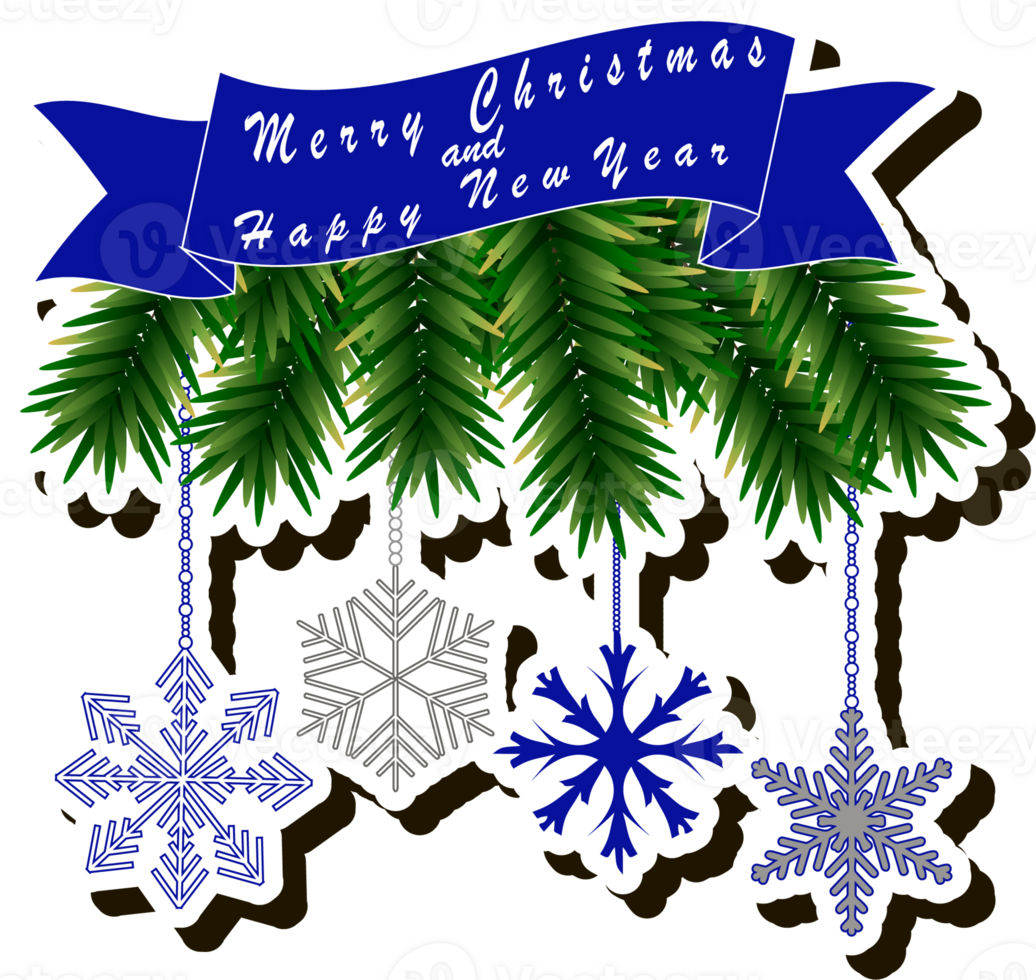 Beautiful illustration on theme of celebrating annual Christmas and New Year holiday png