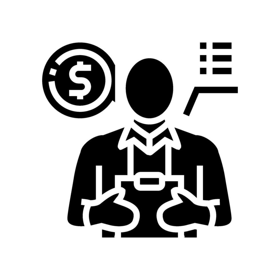 financial advisor glyph icon vector illustration