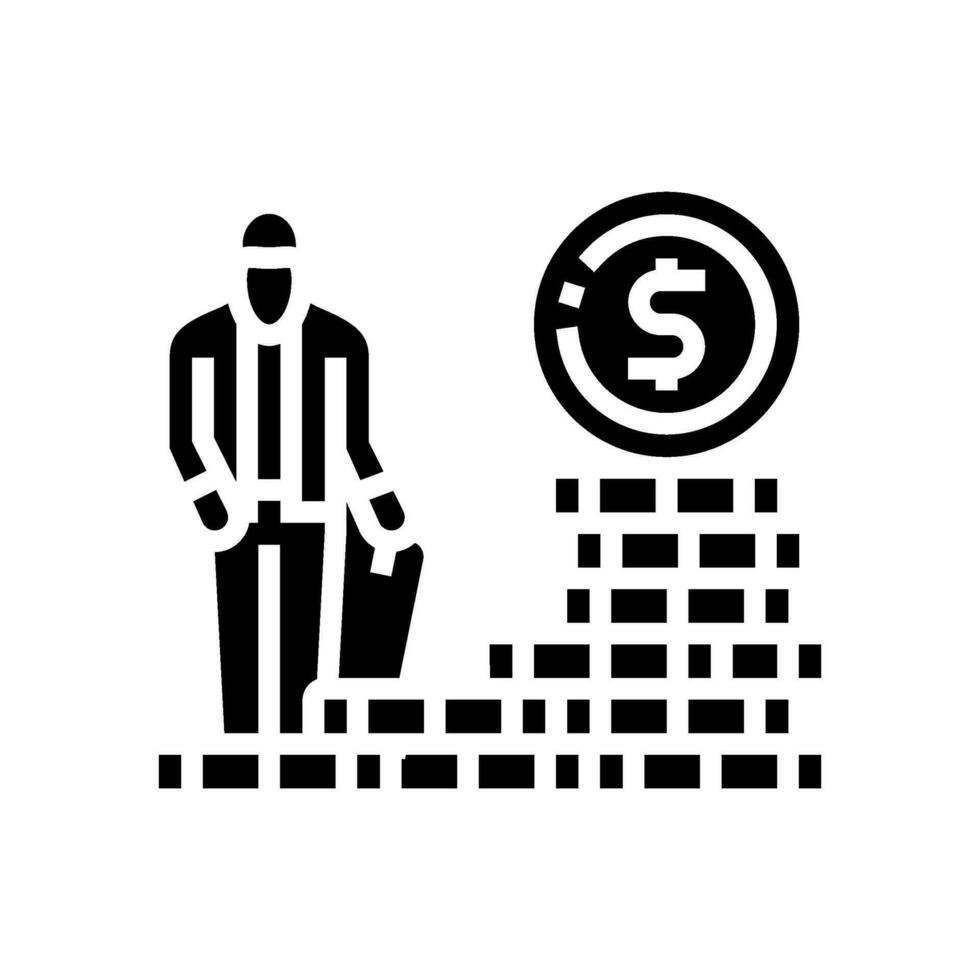 retirement planning financial advisor glyph icon vector illustration