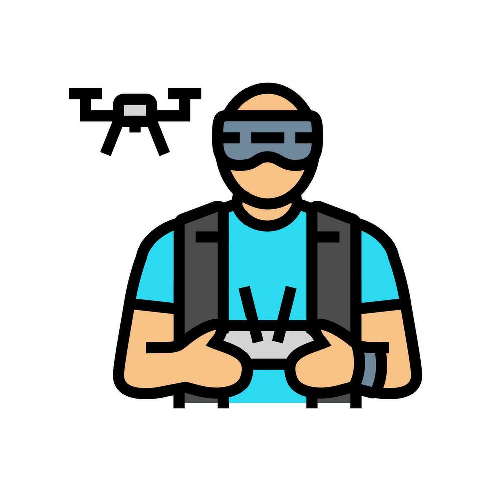 drone pilot drone color icon vector illustration