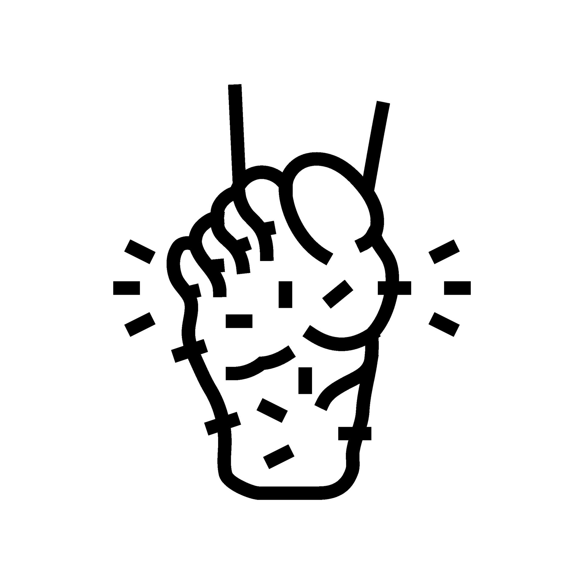 sensation pins needles disease symptom line icon vector illustration