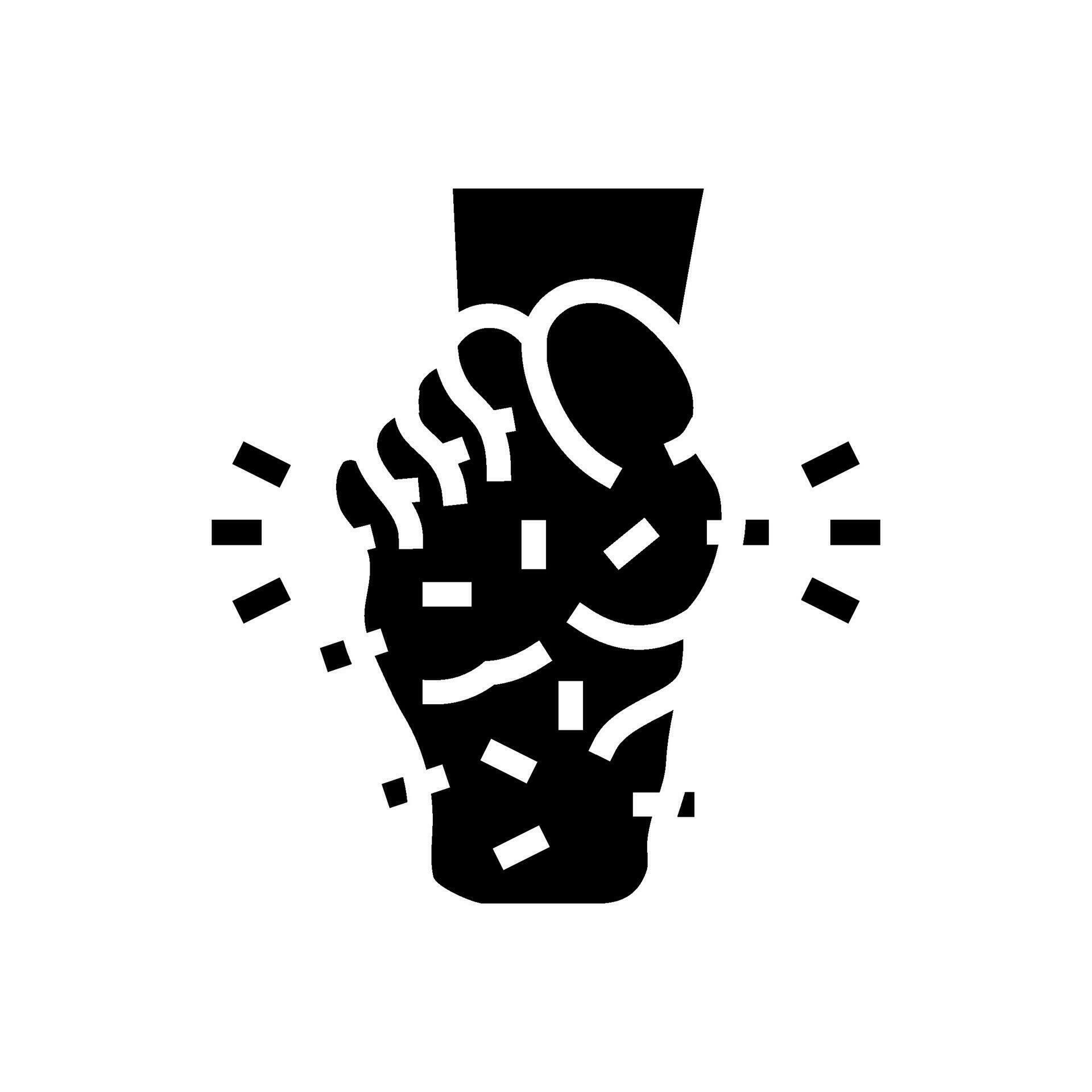 sensation pins needles disease symptom glyph icon vector illustration