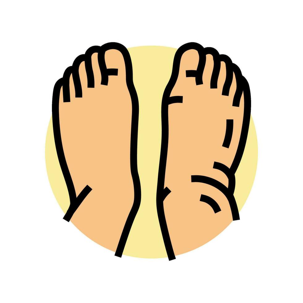 hinchado tobillos pies enfermedad síntoma color icono vector ilustración