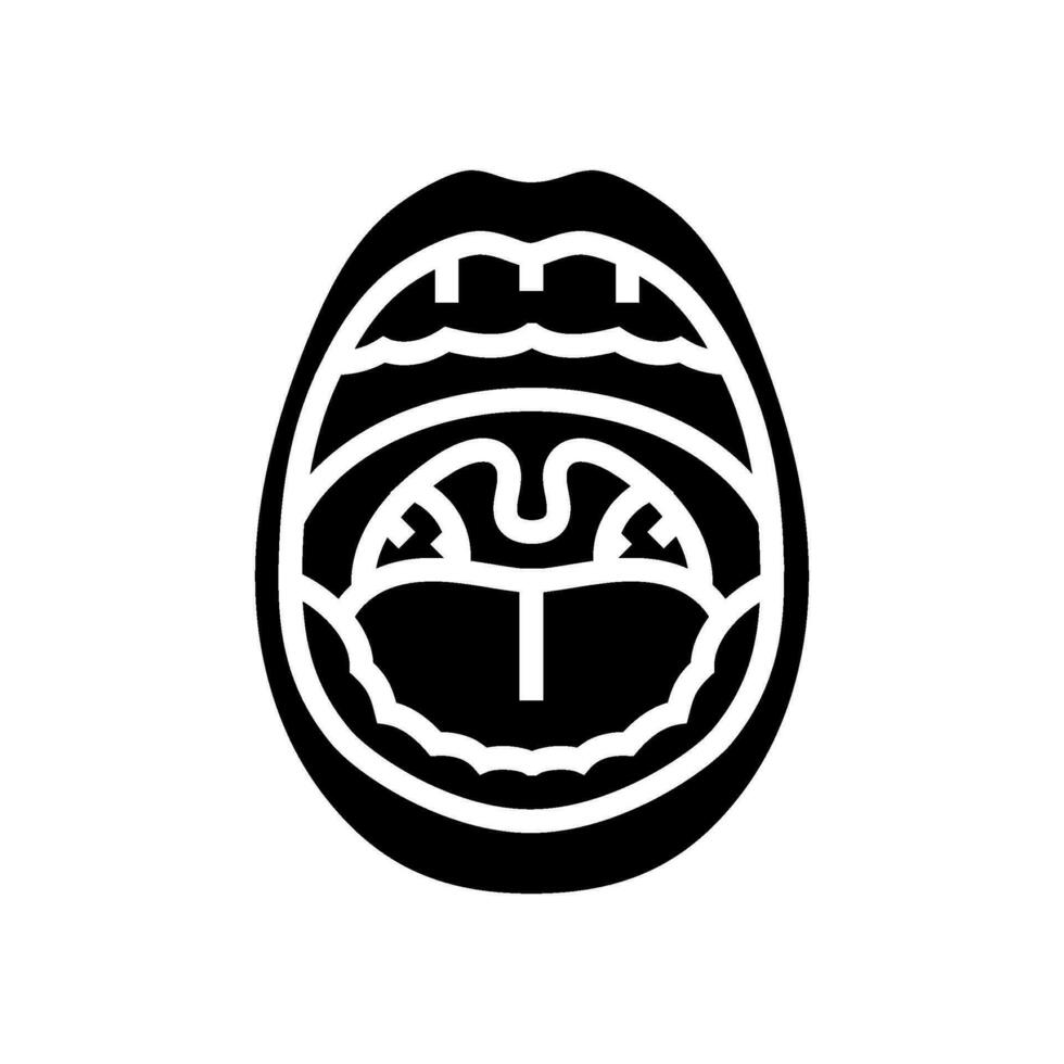 swollen tonsils disease symptom glyph icon vector illustration