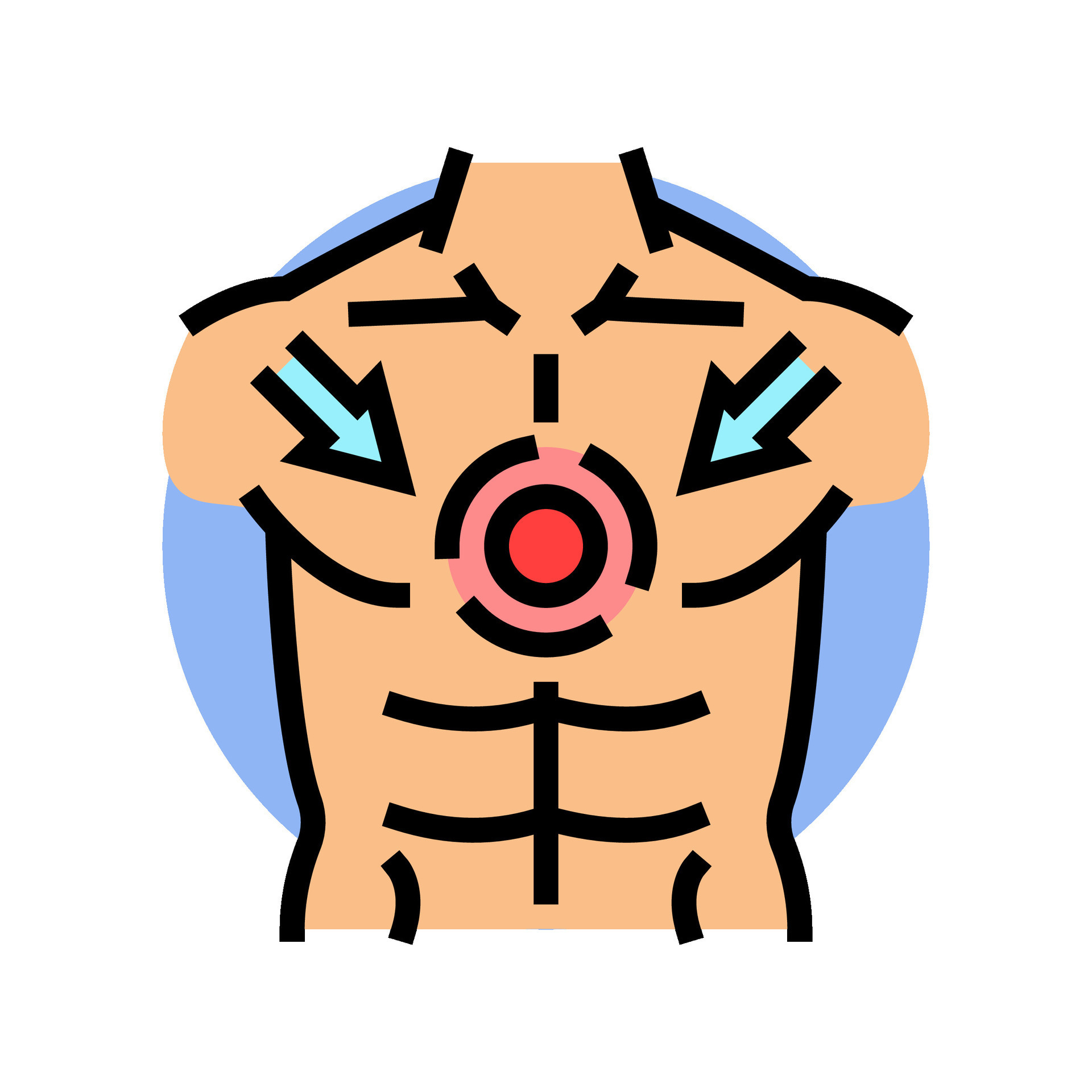 chest tightness disease symptom color icon vector illustration 32516686