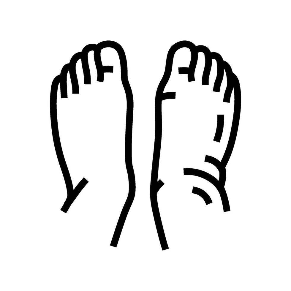 hinchado tobillos pies enfermedad síntoma línea icono vector ilustración