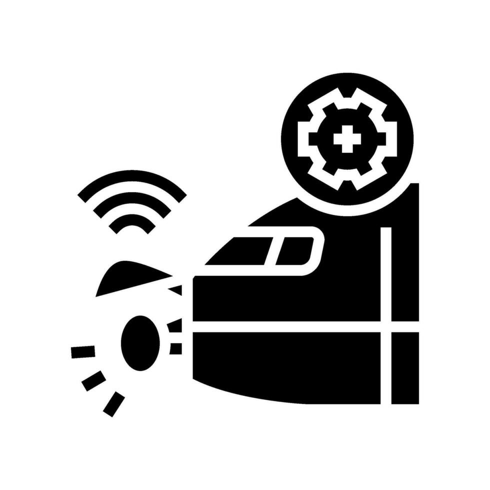 radar calibration aircraft glyph icon vector illustration