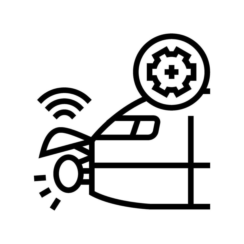 radar calibration aircraft line icon vector illustration