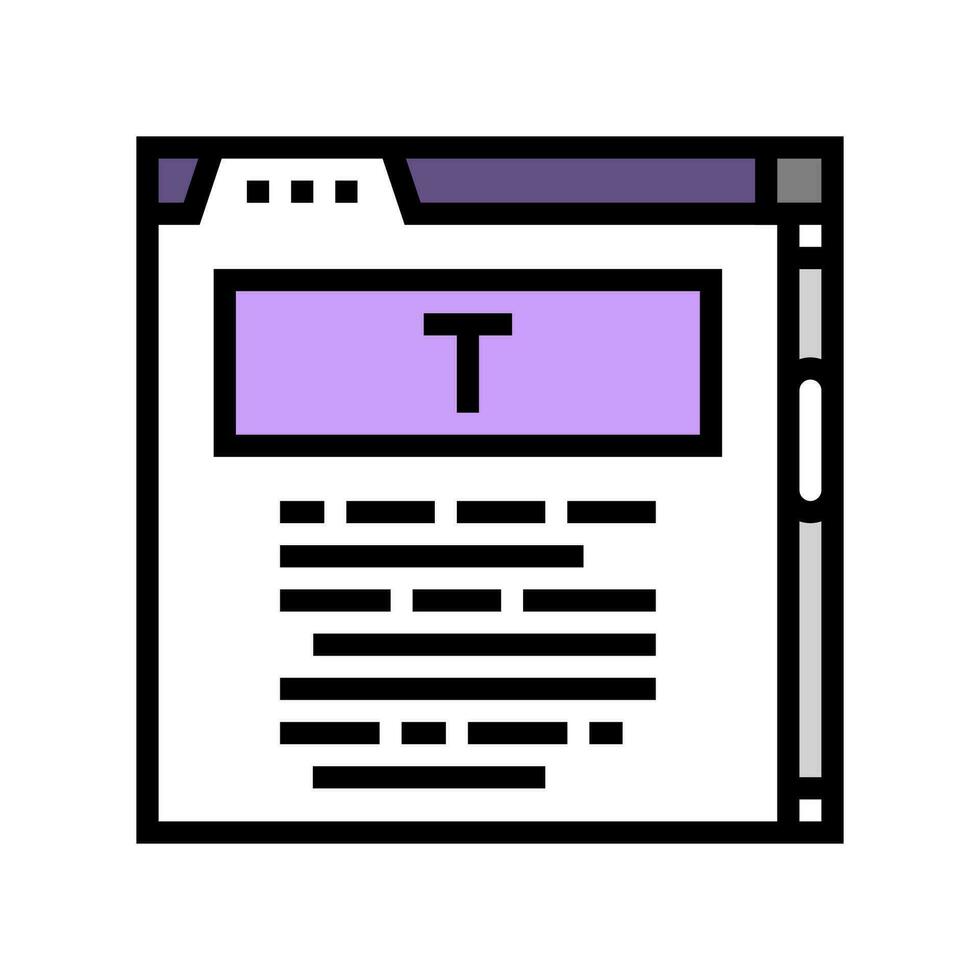 user interface text technical writer color icon vector illustration