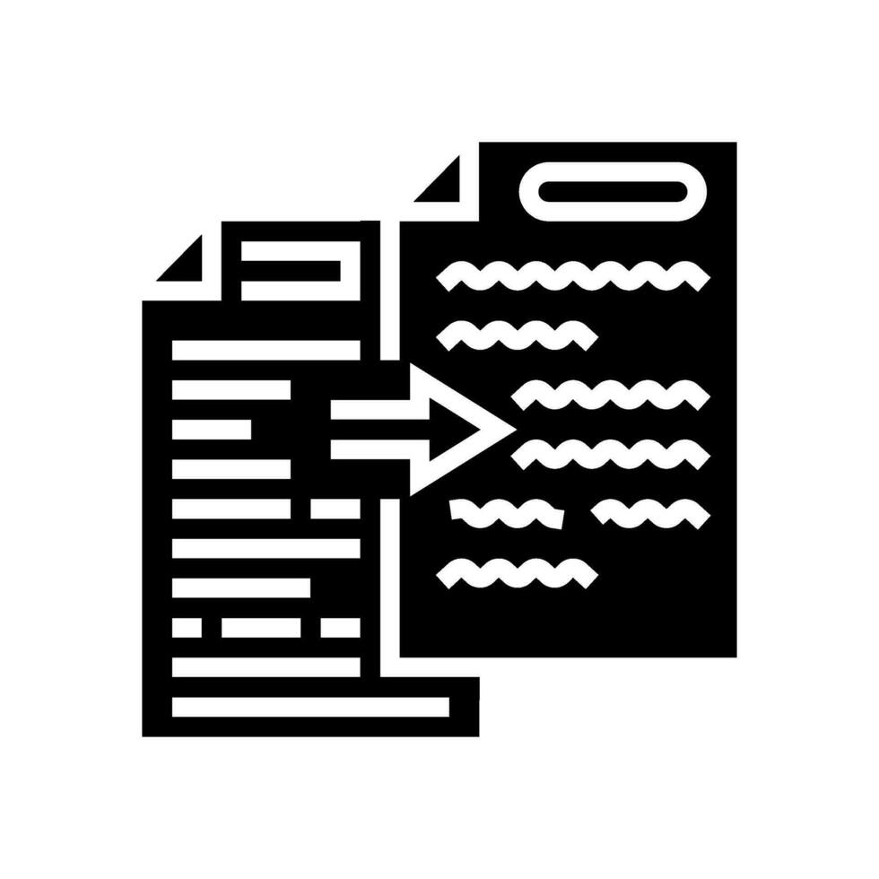 plain language technical writer glyph icon vector illustration