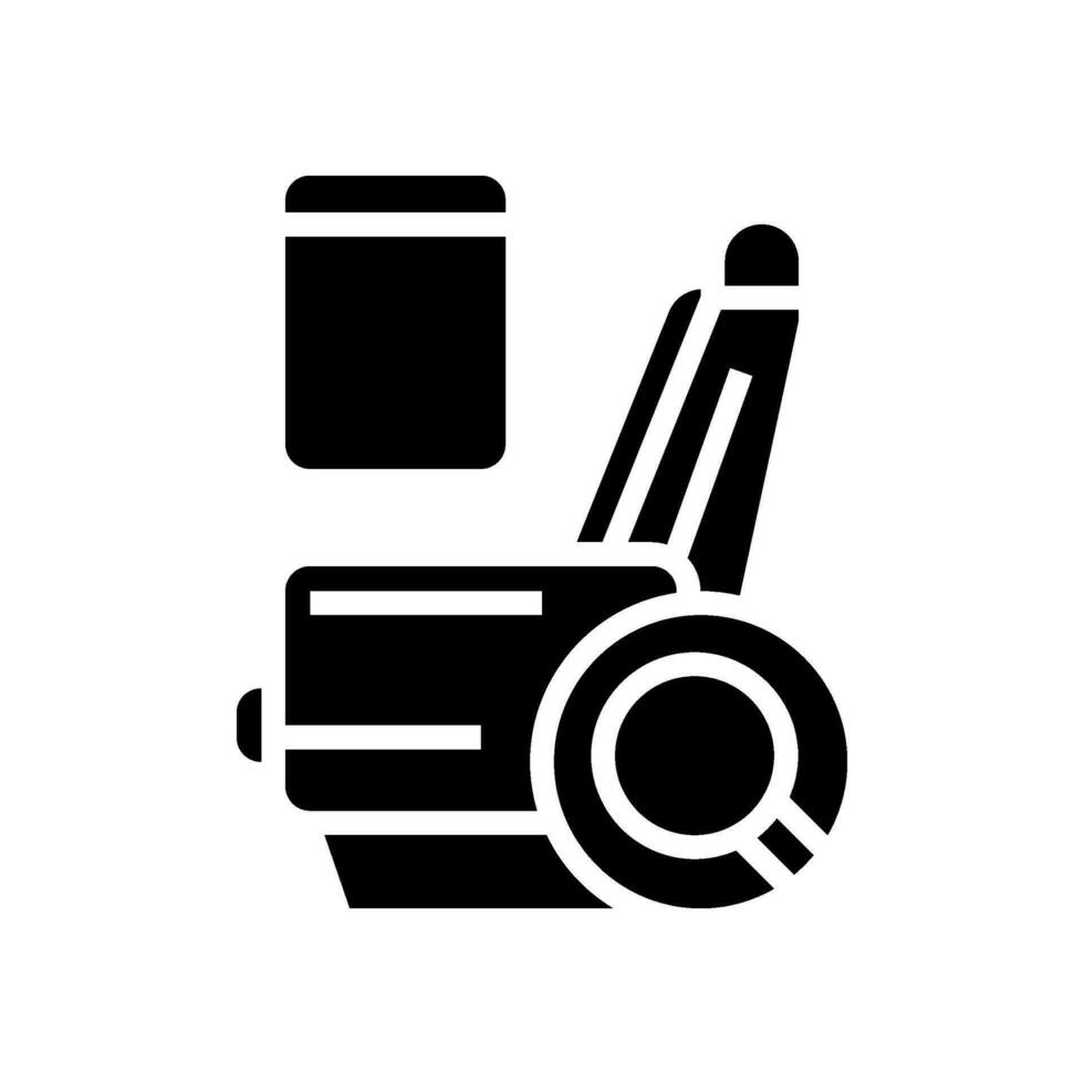 cabin interior check aircraft glyph icon vector illustration