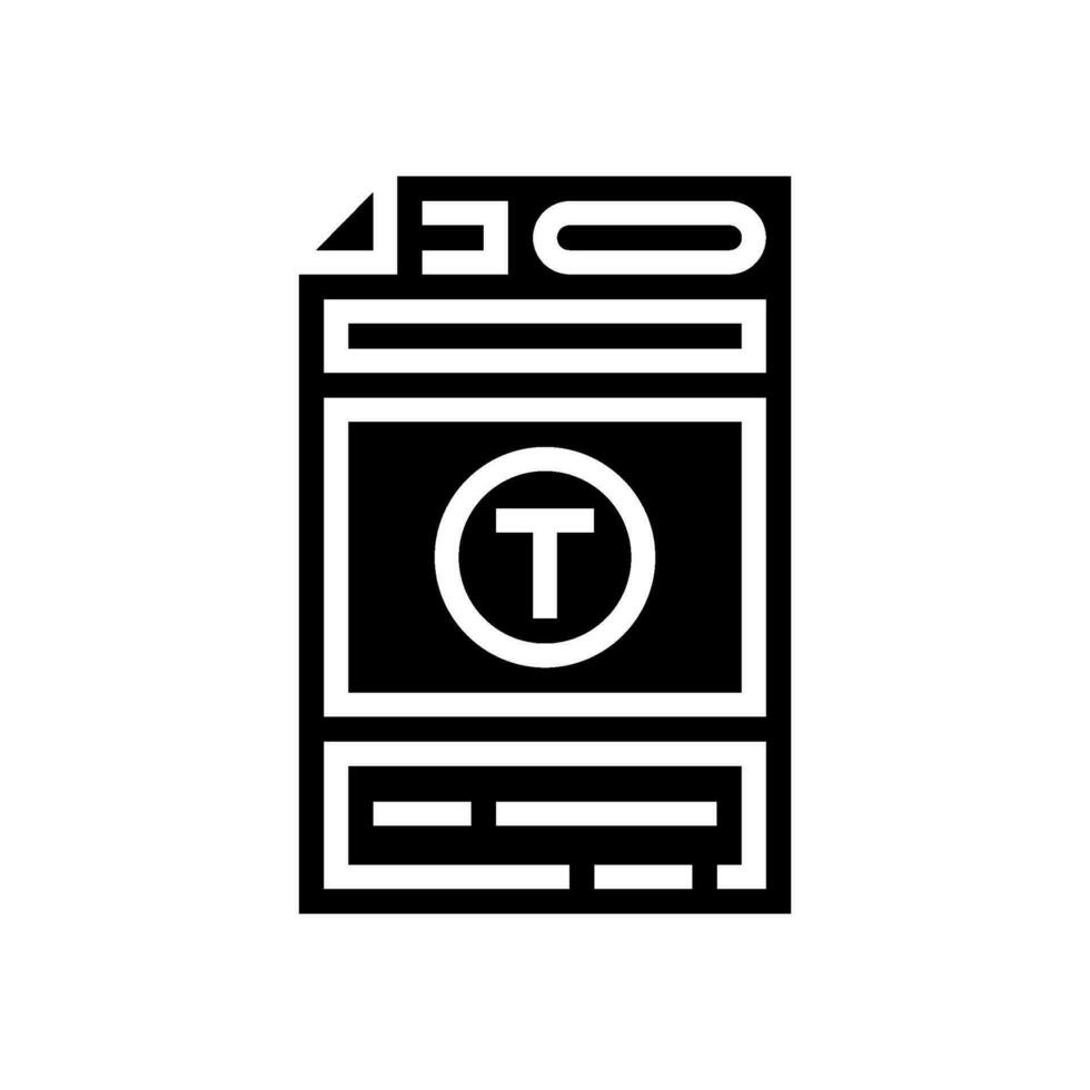 document templates technical writer glyph icon vector illustration
