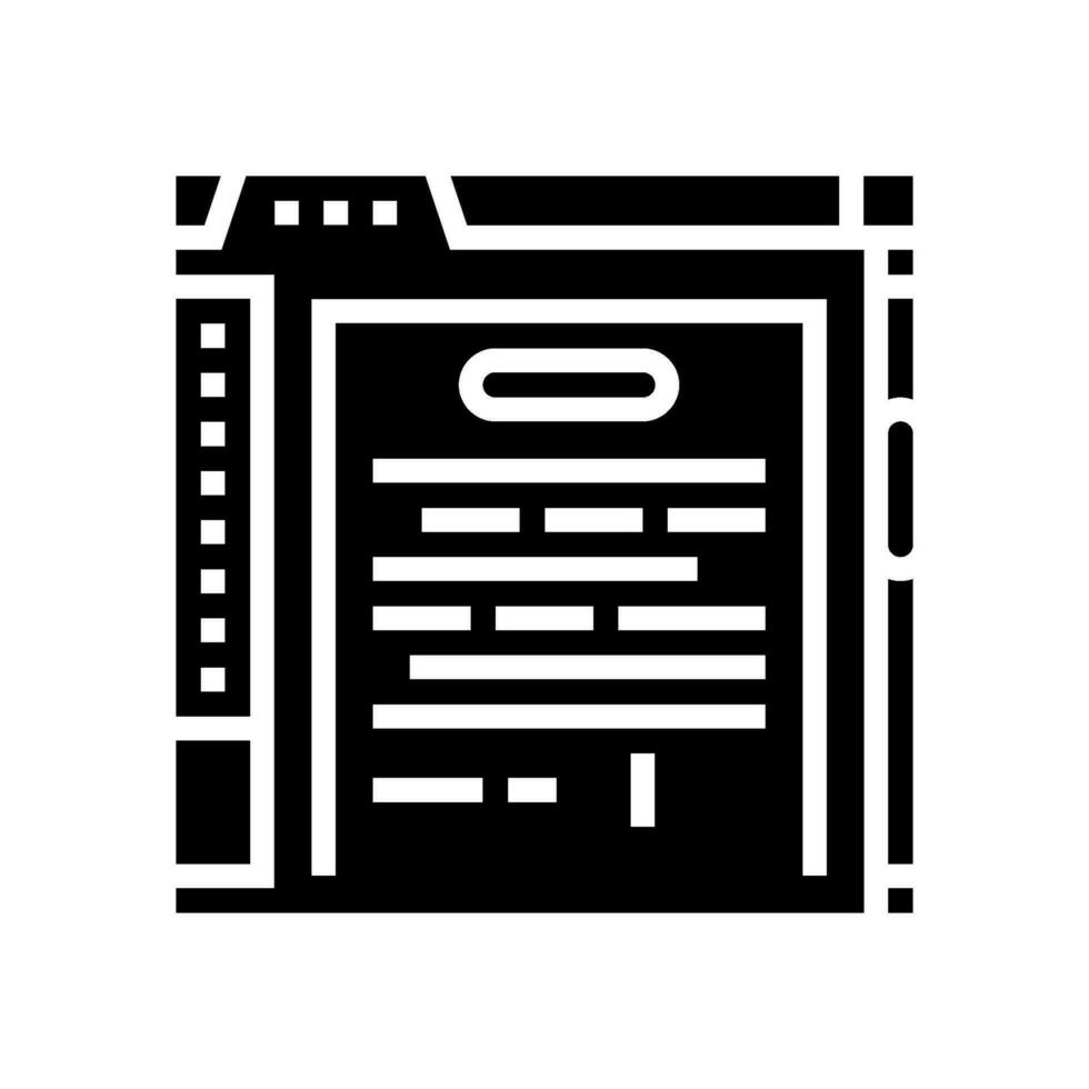 writing manuals technical writer glyph icon vector illustration