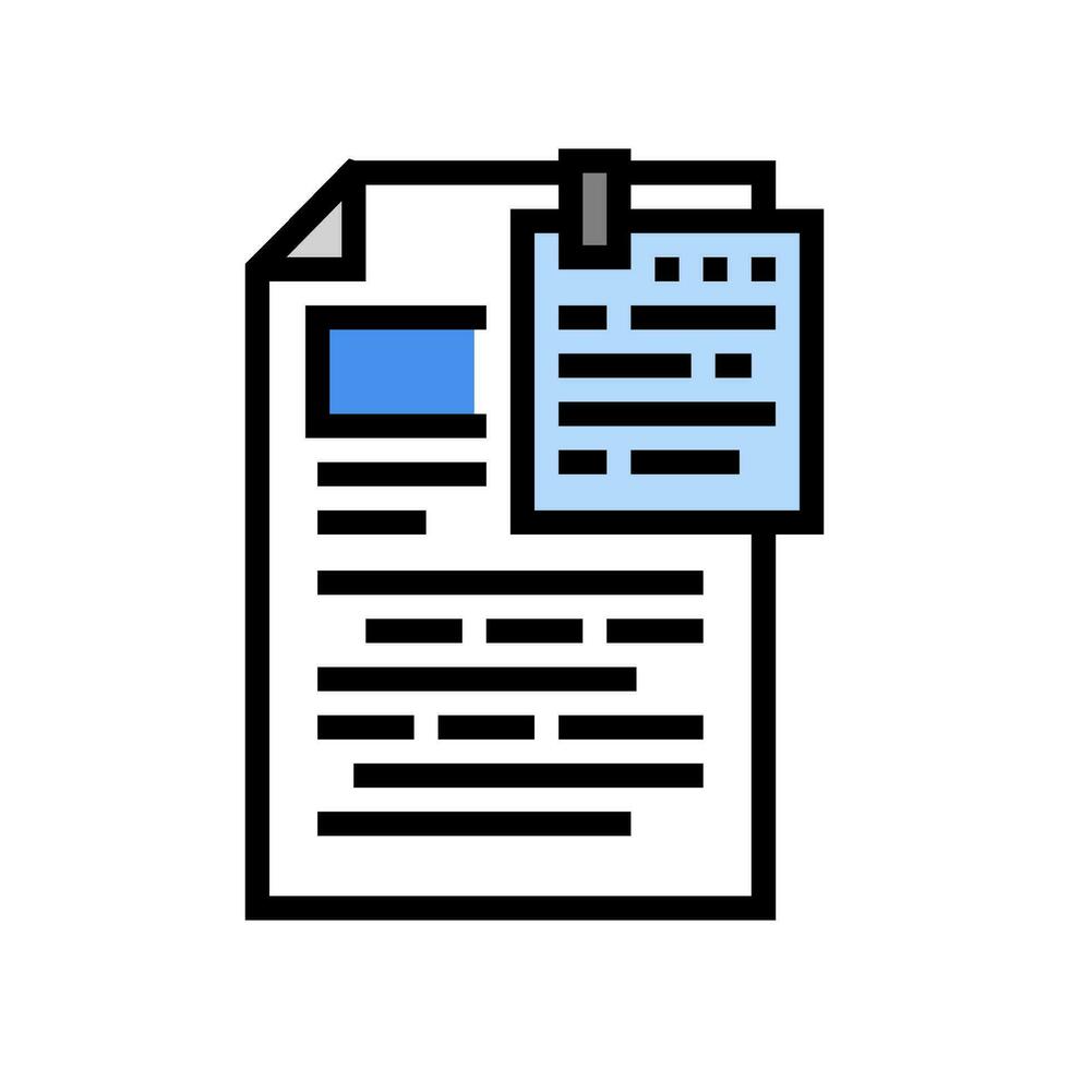 proofreading text technical writer color icon vector illustration