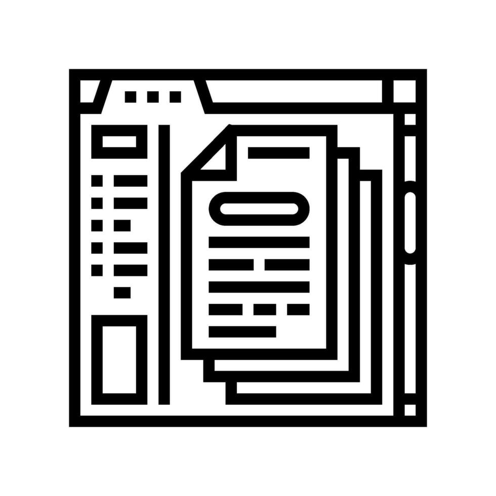 api documentation technical writer line icon vector illustration