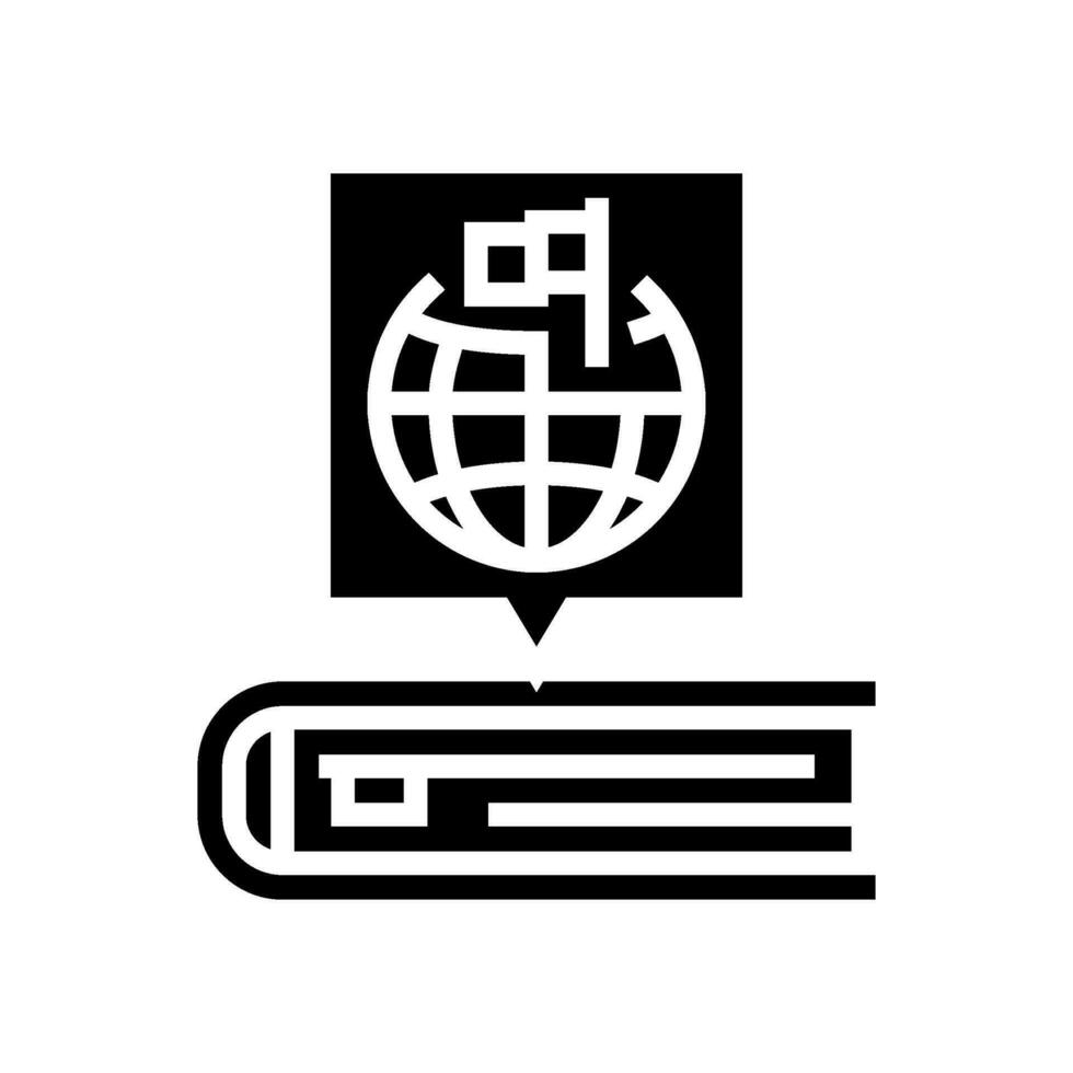 content localization technical writer glyph icon vector illustration