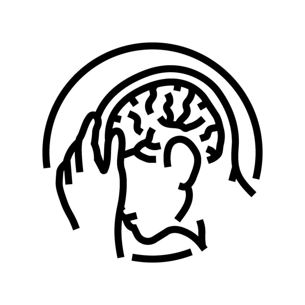 neurological disorders line icon vector illustration