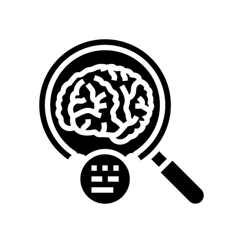 brain research neurologist glyph icon vector illustration