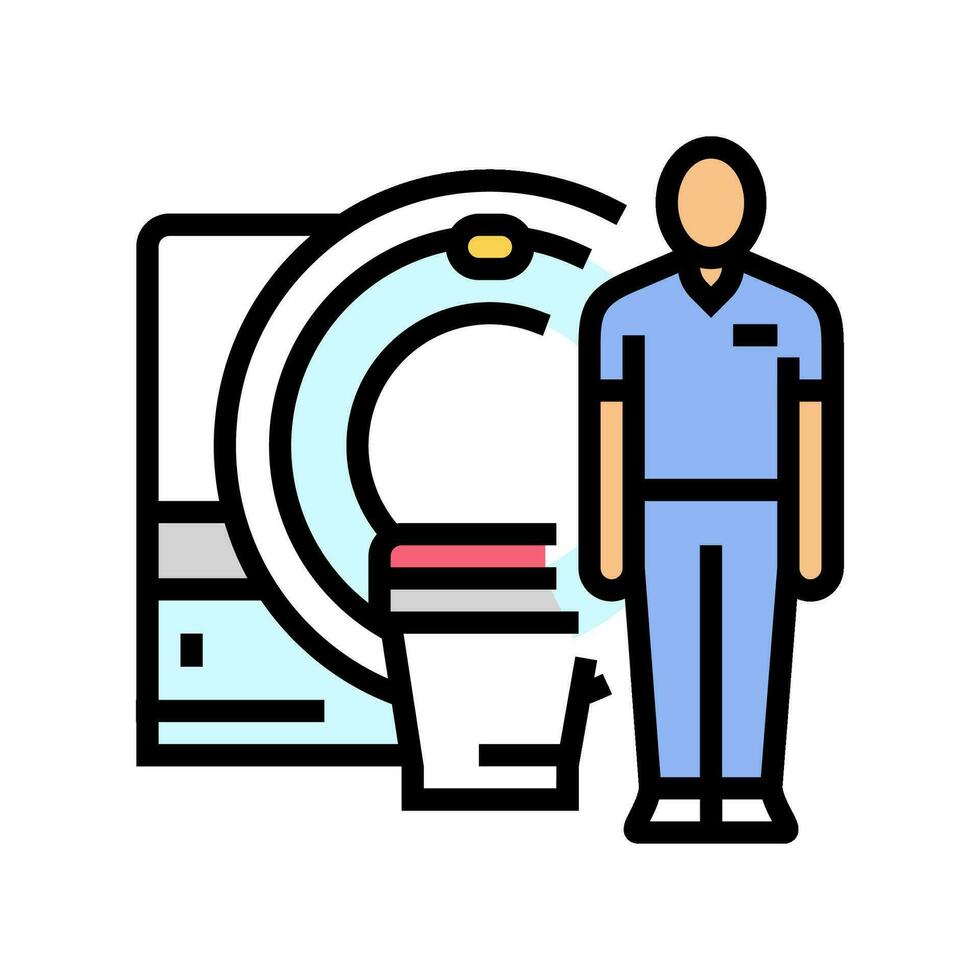 mri technician machine color icon vector illustration