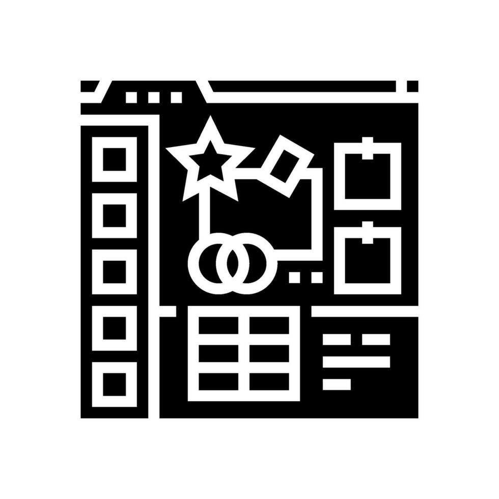 mood board interior designer glyph icon vector illustration